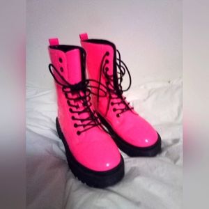 Hot Pink Combat Style Boots